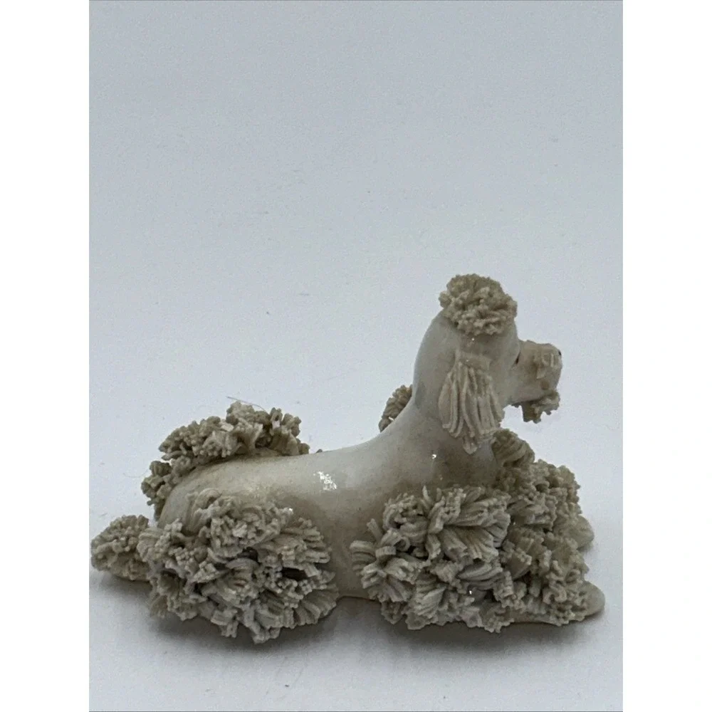 Vintage 1950's Off White Spaghetti Poodle Figurine- JAPAN MCM